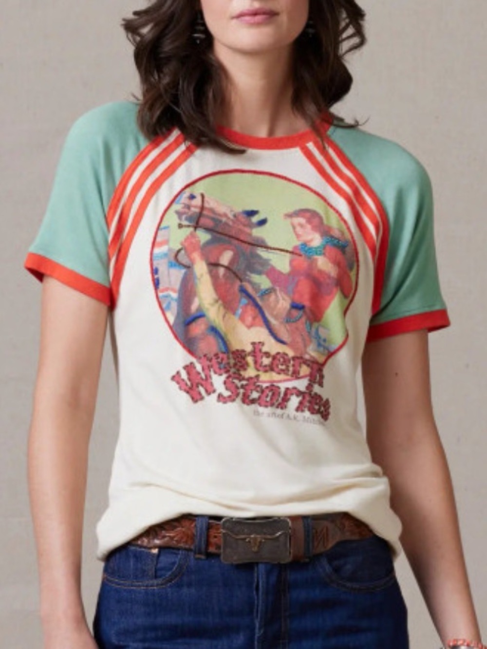 NWT Double D Ranch Western Stories Tee - Biscuit - 2X